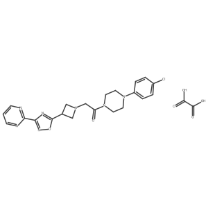 1-(4-(4-Chlorophenyl)piperazin-1-yl)-2-(3-(3-(pyrimidin-2-yl)-1,2,4-oxadiazol-5-yl)azetidin-1-yl)ethanone oxalate Structure