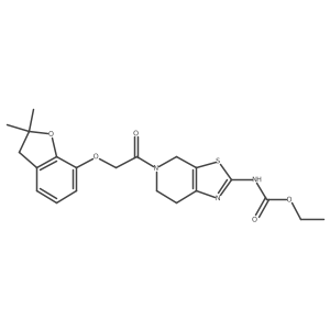 Ethyl (5-(2-((2,2-dimethyl-2,3-dihydrobenzofuran-7-yl)oxy)acetyl)-4,5,6,7-tetrahydrothiazolo[5,4-c]pyridin-2-yl)carbamate结构式