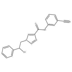 N-(3-cyanophenyl)-1-(2-hydroxy-2-phenylethyl)-1H-1,2,3-triazole-4-carboxamide结构式