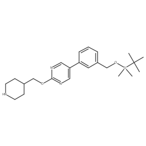 5-[3-[[[(1,1-Dimethylethyl)dimethylsilyl]oxy]methyl]phenyl]-2-(4-piperidinylmethoxy)pyrimidine Structure