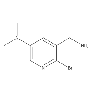 5-(aminomethyl)-6-bromo-N,N-dimethylpyridin-3-amine结构式