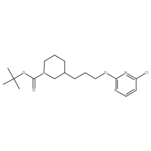 tert-Butyl 3-(3-((4-chloropyrimidin-2-yl)oxy)propyl)piperidine-1-carboxylate结构式