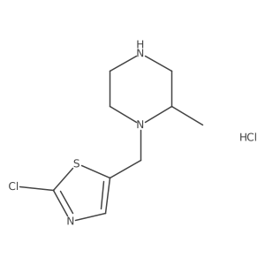 2-Chloro-5-((2-methylpiperazin-1-yl)methyl)thiazole hydrochloride结构式