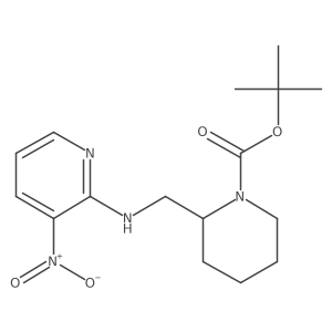 tert-Butyl 2-(((3-nitropyridin-2-yl)amino)methyl)piperidine-1-carboxylate结构式