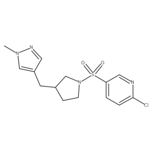 2-Chloro-5-[3-[(1-methylpyrazol-4-yl)methyl]pyrrolidin-1-yl]sulfonylpyridine Structure