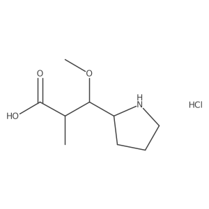 (2R,3R)-3-Methoxy-2-methyl-3-((S)-pyrrolidin-2-yl)propanoic acid hydrochloride结构式