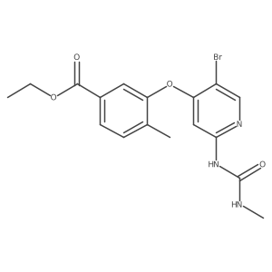 Ethyl 3-((5-bromo-2-(3-methylureido)pyridin-4-yl)oxy)-4-methylbenzoate Structure