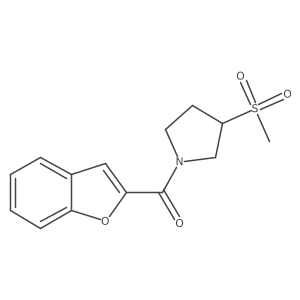 Benzofuran-2-yl(3-(methylsulfonyl)pyrrolidin-1-yl)methanone结构式