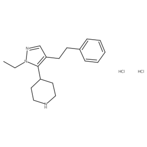 4-[2-Ethyl-4-(2-phenylethyl)pyrazol-3-yl]piperidine;dihydrochloride结构式
