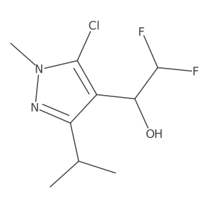 1-[5-chloro-1-methyl-3-(propan-2-yl)-1H-pyrazol-4-yl]-2,2-difluoroethan-1-ol结构式