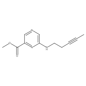 Methyl 6-[(pent-3-yn-1-yl)amino]pyrazine-2-carboxylate结构式