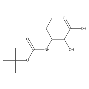 3-Tert-butoxycarbonylamino-2-hydroxypentanoic acid结构式