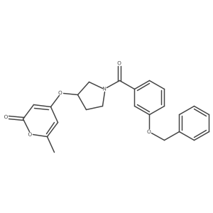4-((1-(3-(benzyloxy)benzoyl)pyrrolidin-3-yl)oxy)-6-methyl-2H-pyran-2-one结构式