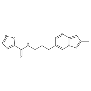 N-(3-(2-methylpyrazolo[1,5-a]pyrimidin-6-yl)propyl)isoxazole-5-carboxamide结构式