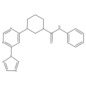 1-(6-(1H-1,2,4-triazol-1-yl)pyrimidin-4-yl)-N-phenylpiperidine-3-carboxamide结构式