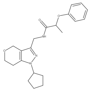N-((1-cyclopentyl-1,4,6,7-tetrahydropyrano[4,3-c]pyrazol-3-yl)methyl)-2-phenoxypropanamide Structure
