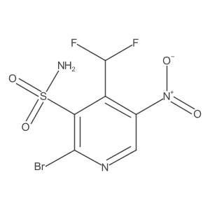 2-Bromo-4-(difluoromethyl)-5-nitropyridine-3-sulfonamide结构式