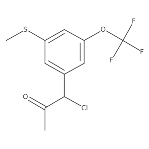 1-Chloro-1-(3-(methylthio)-5-(trifluoromethoxy)phenyl)propan-2-one Structure