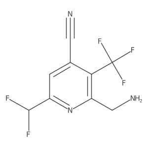 2-(Aminomethyl)-4-cyano-6-(difluoromethyl)-3-(trifluoromethyl)pyridine结构式