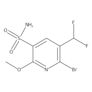 6-Bromo-5-(difluoromethyl)-2-methoxypyridine-3-sulfonamide Structure
