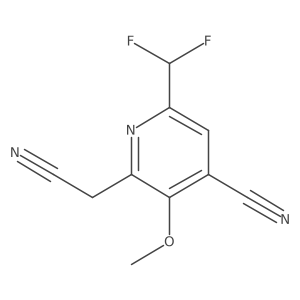 2-(Cyanomethyl)-6-(difluoromethyl)-3-methoxyisonicotinonitrile Structure
