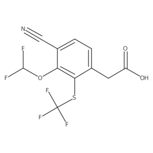2-(4-Cyano-3-(difluoromethoxy)-2-((trifluoromethyl)thio)phenyl)acetic acid Structure