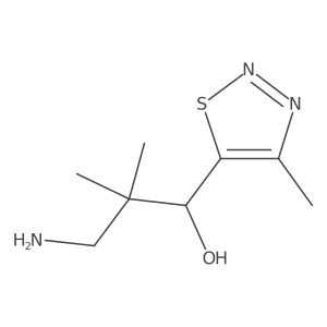 3-Amino-2,2-dimethyl-1-(4-methyl-1,2,3-thiadiazol-5-yl)propan-1-ol结构式