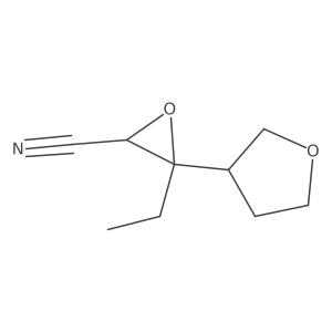 3-Ethyl-3-(oxolan-3-yl)oxirane-2-carbonitrile结构式