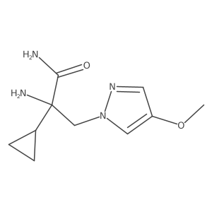 2-amino-2-cyclopropyl-3-(4-methoxy-1H-pyrazol-1-yl)propanamide结构式