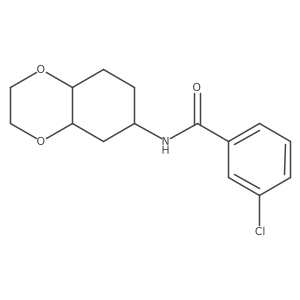 3-chloro-N-(octahydrobenzo[b][1,4]dioxin-6-yl)benzamide结构式