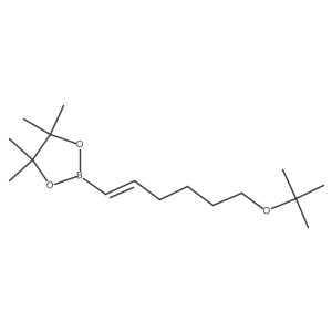 (E)-2-(6-(tert-Butoxy)hex-1-en-1-yl)-4,4,5,5-tetramethyl-1,3,2-dioxaborolane结构式