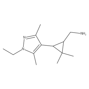 [3-(1-ethyl-3,5-dimethyl-1H-pyrazol-4-yl)-2,2-dimethylcyclopropyl]methanamine Structure