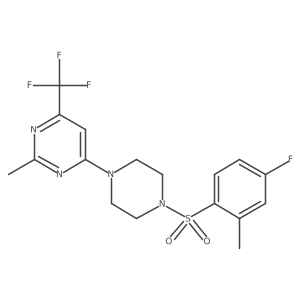 4-(4-((4-Fluoro-2-methylphenyl)sulfonyl)piperazin-1-yl)-2-methyl-6-(trifluoromethyl)pyrimidine Structure