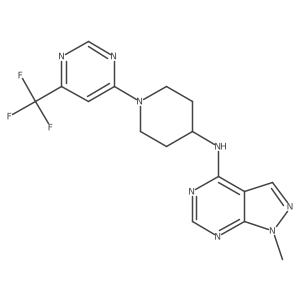 1-methyl-N-(1-(6-(trifluoromethyl)pyrimidin-4-yl)piperidin-4-yl)-1H-pyrazolo[3,4-d]pyrimidin-4-amine Structure