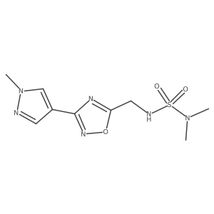 5-[(Dimethylsulfamoylamino)methyl]-3-(1-methylpyrazol-4-yl)-1,2,4-oxadiazole结构式