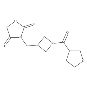 3-((1-(Tetrahydrofuran-3-carbonyl)azetidin-3-yl)methyl)oxazolidine-2,4-dione结构式