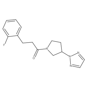 1-(3-(2H-1,2,3-triazol-2-yl)pyrrolidin-1-yl)-3-(2-fluorophenyl)propan-1-one结构式