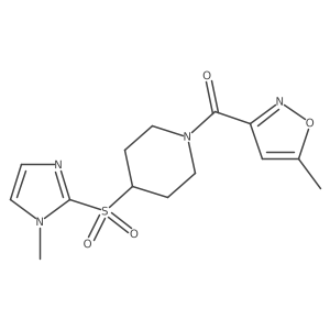 (4-((1-methyl-1H-imidazol-2-yl)sulfonyl)piperidin-1-yl)(5-methylisoxazol-3-yl)methanone Structure