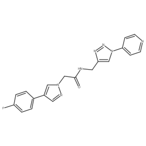 2-(4-(4-fluorophenyl)-1H-pyrazol-1-yl)-N-((1-(pyridin-4-yl)-1H-1,2,3-triazol-4-yl)methyl)acetamide Structure