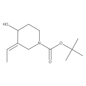 1-(t-Butoxycarbonyl)-3-ethylidene-4-hydroxypiperidine结构式