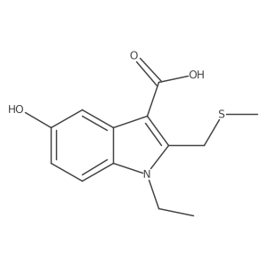 1-Ethyl-5-hydroxy-2-[(methylsulfanyl)methyl]-1H-indole-3-carboxylic acid结构式