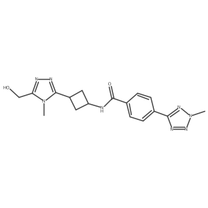 N-(3-(5-(Hydroxymethyl)-4-methyl-4H-1,2,4-triazol-3-yl)cyclobutyl)-4-(2-methyl-2H-tetrazol-5-yl)benzamide Structure