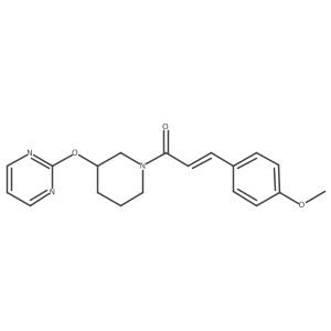(E)-3-(4-methoxyphenyl)-1-(3-(pyrimidin-2-yloxy)piperidin-1-yl)prop-2-en-1-one结构式