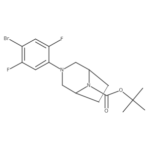 tert-Butyl 3-(4-bromo-2,5-difluorophenyl)-3,8-diazabicyclo[3.2.1]octane-8-carboxylate结构式