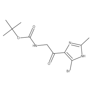 tert-butyl N-[2-(5-bromo-2-methyl-1H-imidazol-4-yl)-2-oxoethyl]carbamate结构式