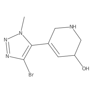 5-(4-bromo-1-methyl-1H-1,2,3-triazol-5-yl)-1,2,3,6-tetrahydropyridin-3-ol结构式