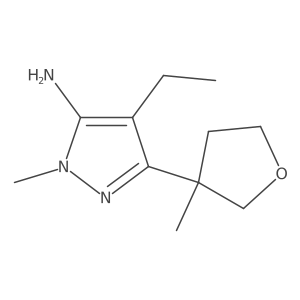 4-ethyl-1-methyl-3-(3-methyloxolan-3-yl)-1H-pyrazol-5-amine Structure