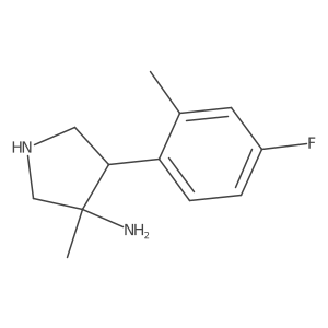 4-(4-Fluoro-2-methylphenyl)-3-methylpyrrolidin-3-amine结构式