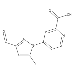4-(3-formyl-5-methyl-1H-pyrazol-1-yl)pyridine-2-carboxylic acid结构式