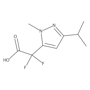 2,2-difluoro-2-[1-methyl-3-(propan-2-yl)-1H-pyrazol-5-yl]acetic acid结构式